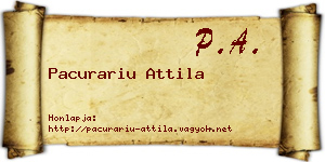 Pacurariu Attila névjegykártya